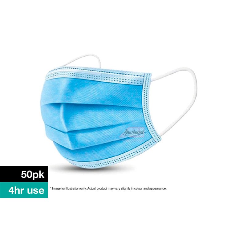 Disposable Protective 3 Ply Face Mask - 50 Pack