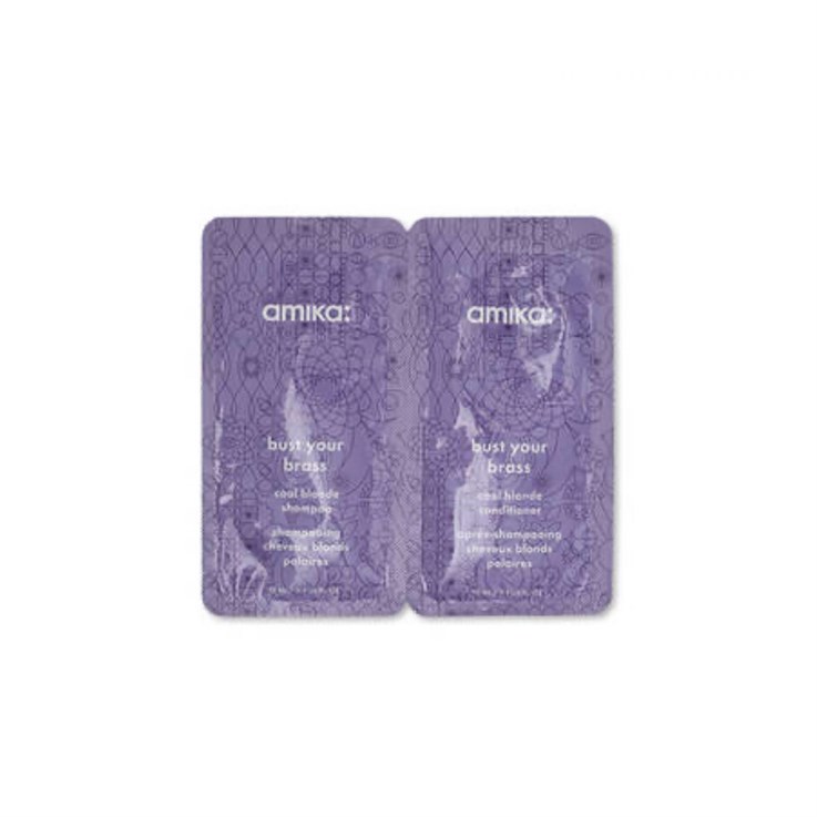 amika bust your brass shampoo & conditioner sachet - 2 x 10ml