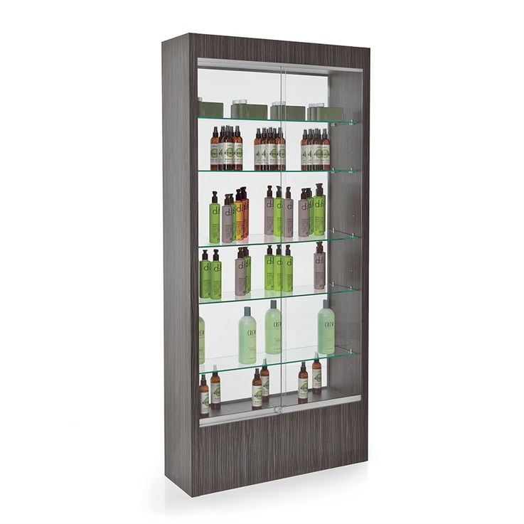 REM Quartz Glass Retail Unit (mirror back) - includes lockable glass doors