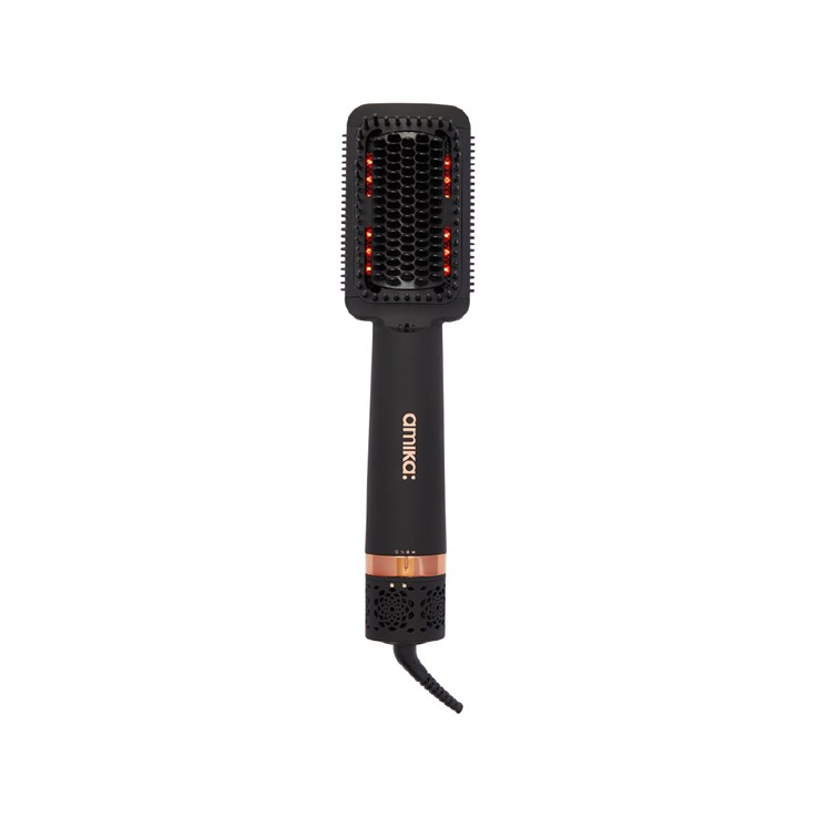 amika double agent 2-in-1 hair straightening brush