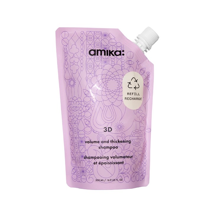 amika 3D thickening shampoo pouch - 500ml