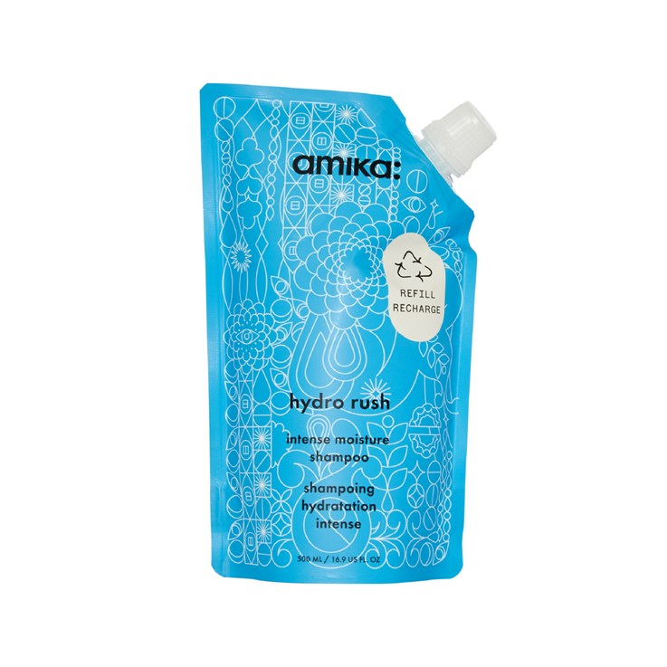 amika hydro rush shampoo pouch - 500ml