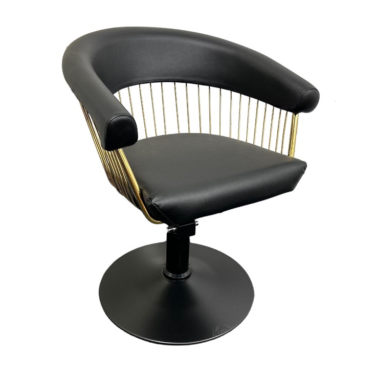 Scorpion Classic Flute Salon Chair - Black & Gold