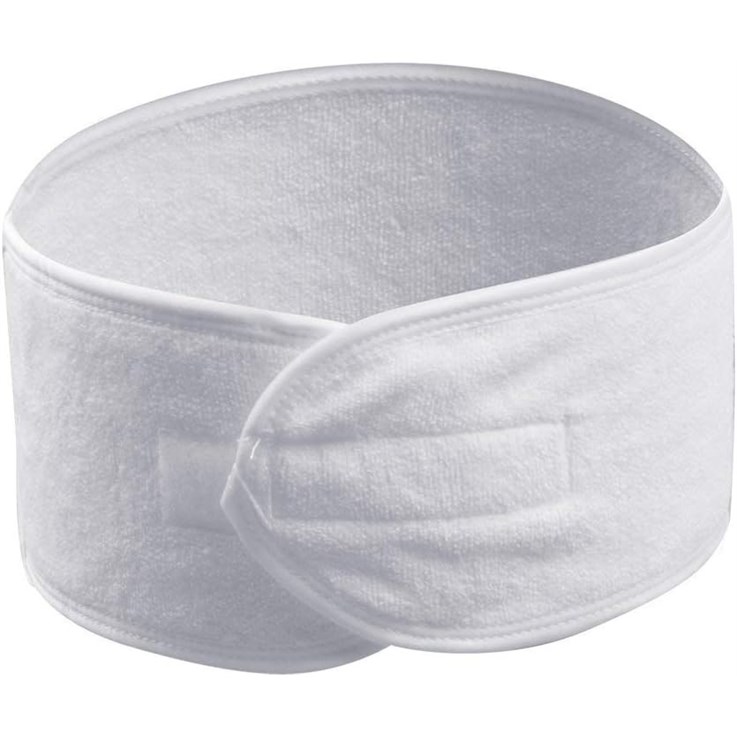 Beauty Essentials White Cotton Velcro Headband