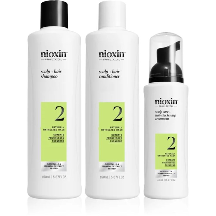 Nioxin Hair Thickening System 2 for Natural Hair with Progressed Thining Kit