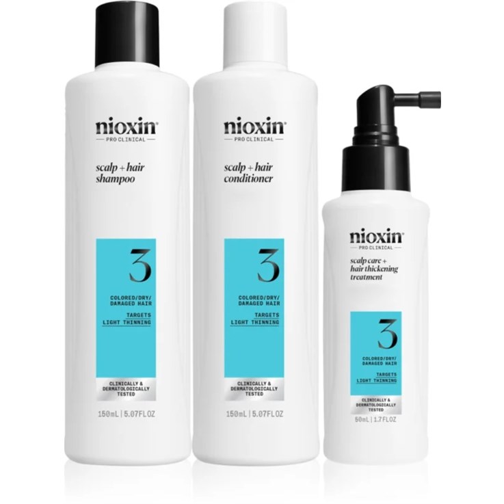 Nioxin Scalp + Hair Thickening System 3 for Coloured Dry Hair Kit