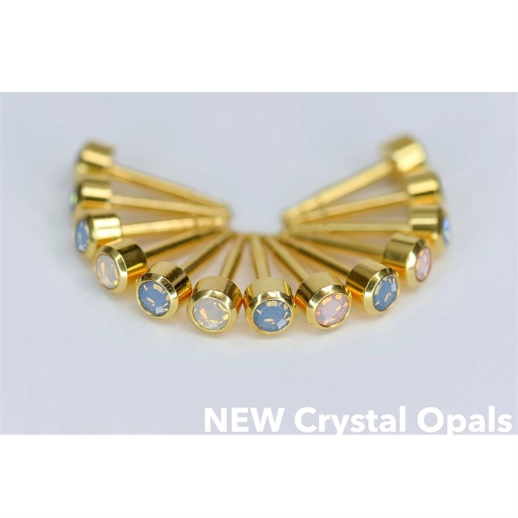 Caflon Regular Assorted Bezel Set Crystal Opals - 12 Pack