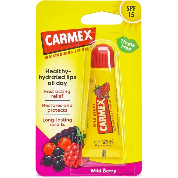 Carmex Wild Berry Tingle Free Lip Balm Tube SPF 15