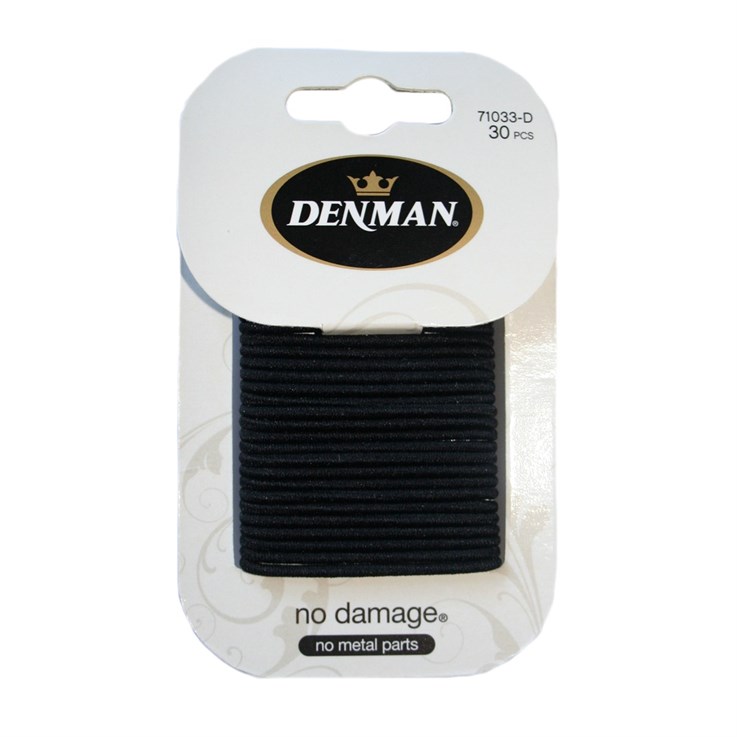 Denman 30pk 2mm Elastics - Black