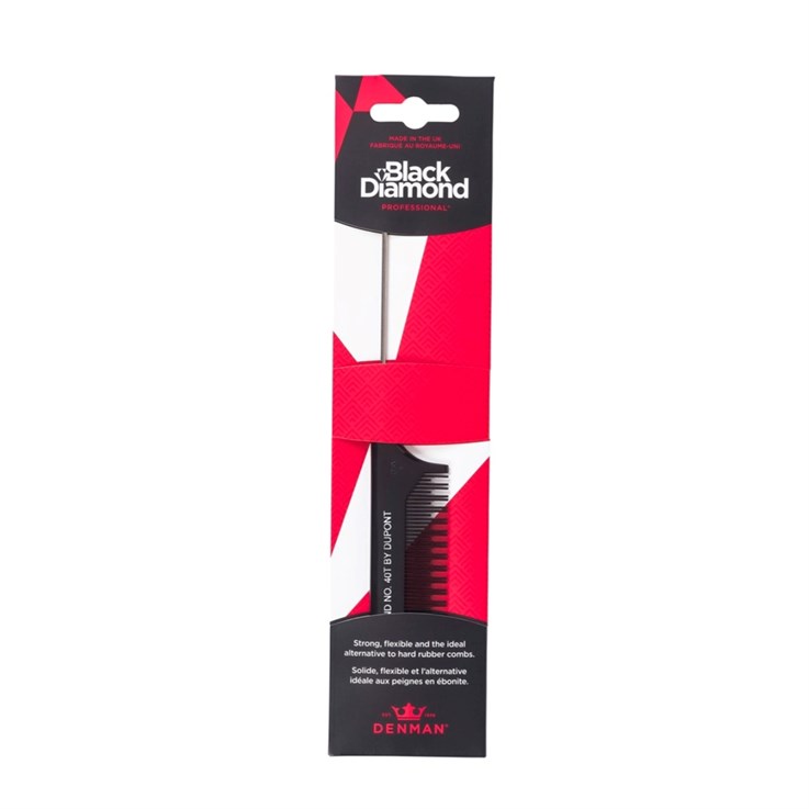 Denman Black Diamond 8 1/2 Inch Pin Teaser Hair Comb