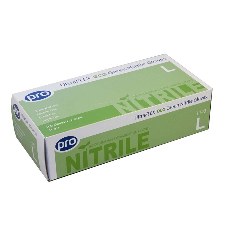 PRO UltraFLEX Biodegradable Nitrile Gloves Medium - Box of 100