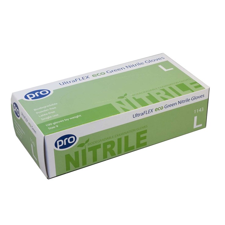 PRO UltraFLEX Biodegradable Nitrile Gloves Large - Box of 100