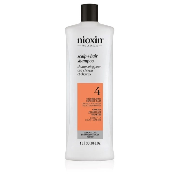 Nioxin Scalp + Hair Thickening System 4 Shampoo for Coloured Dry Hair 1L