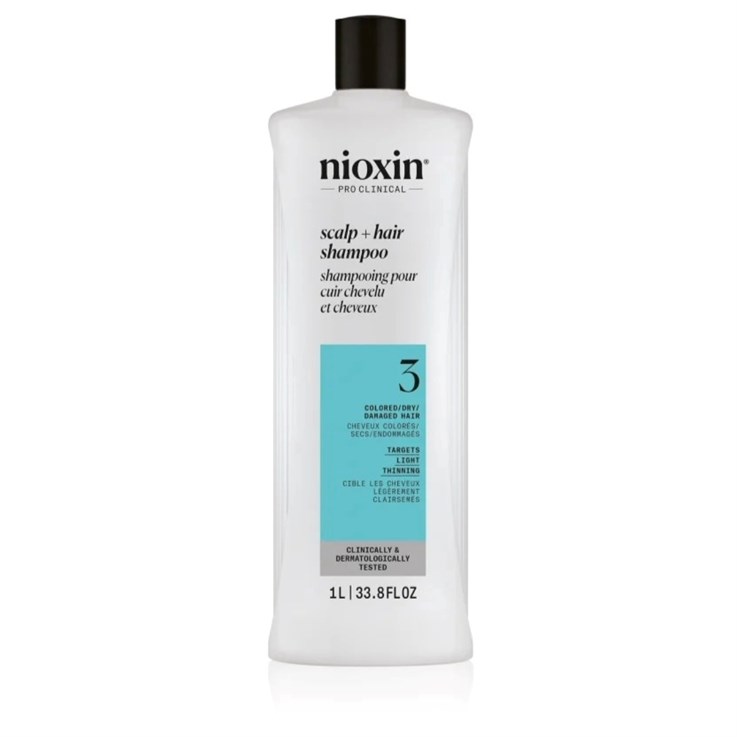 Nioxin Scalp + Hair Thickening System 3 Shampoo for Coloured Dry Hair 1L