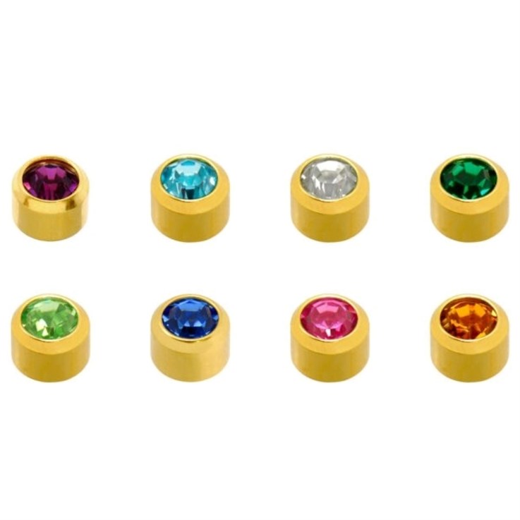 Caflon Regular Assorted Birthstone Gold Plated Bezel Set