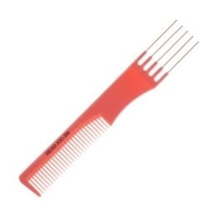 Head Jog 204 Metal Pin Hair Comb - Pink