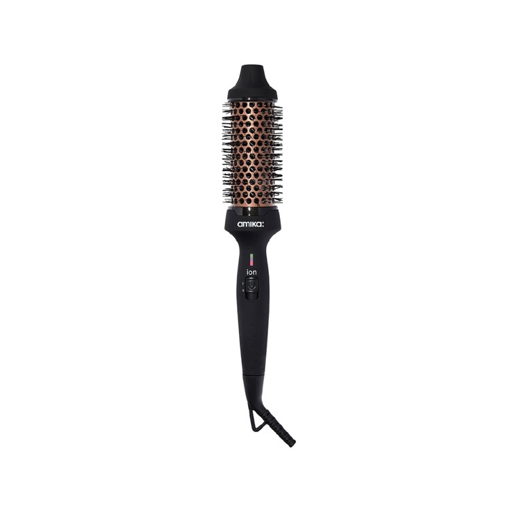 amika blowout babe thermal heated hair brush - black