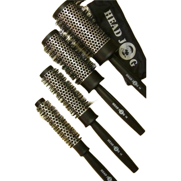 Head Jog Heat Retainer Quad Hair Brush Set - 4 Pack