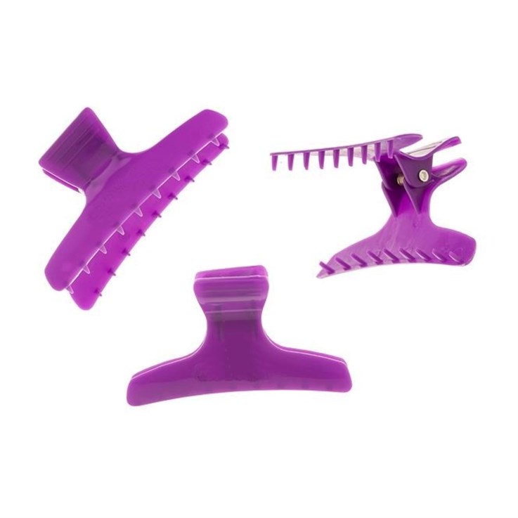 Hair Tools Purple Butterfly Clamps - Large