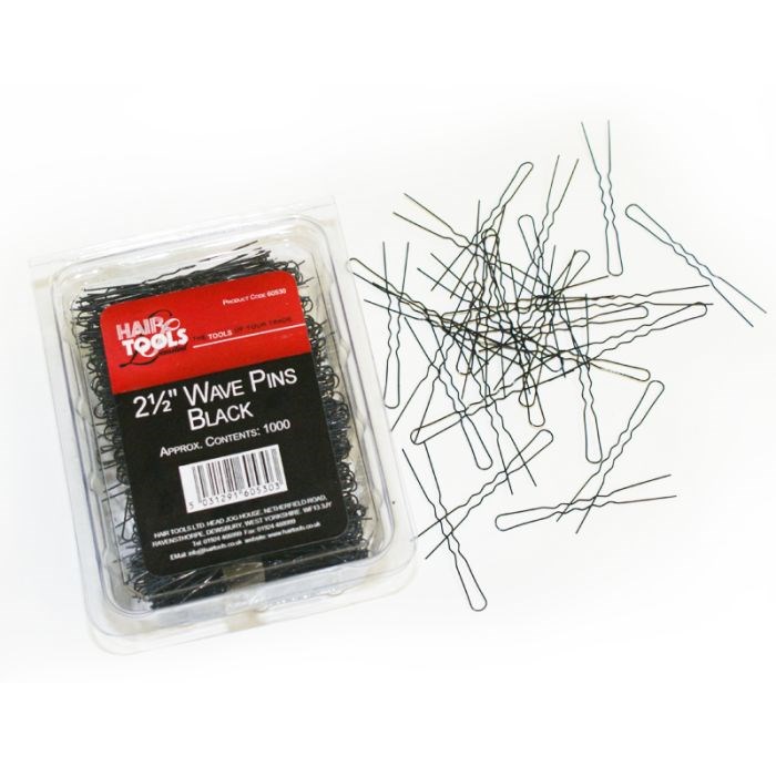 Hair Tools 2.5" Waved Pins Black - 1000