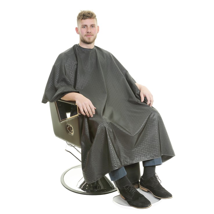 Crewe Orlando Barbers Cape Stud Fastening - Black