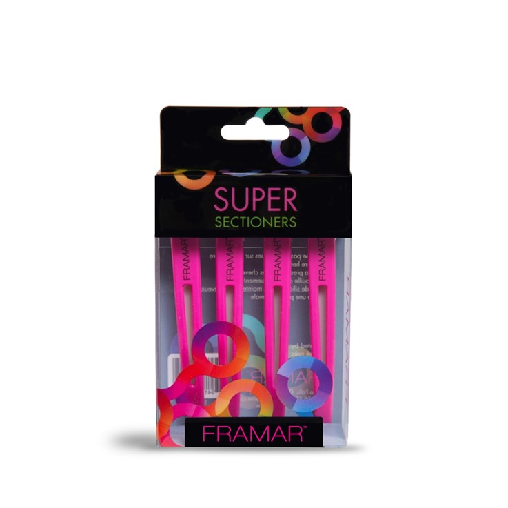 Framar Super Sectioner Hair Clips Pink - 4 Pack