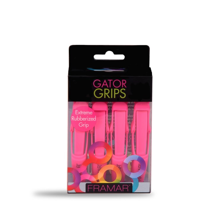 Framar Gator Grips Hair Clips Pink - 4 Pack