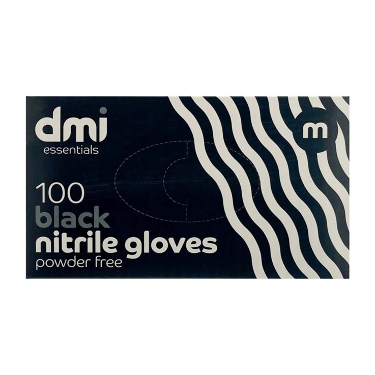 DMI Black Nitrile Gloves Powder Free Medium